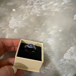 Elegant Silver Ring with Blue Stone